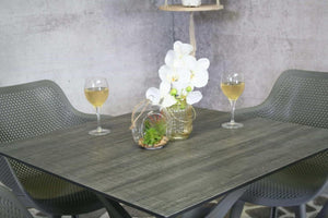 Sens tuintafel jasper 80x80cm kunststof donker grijs