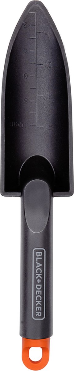 Black+decker tuinschep - met maataanduiding - tuinschepje 30,5cm - polypropyleen - zwart oranje
