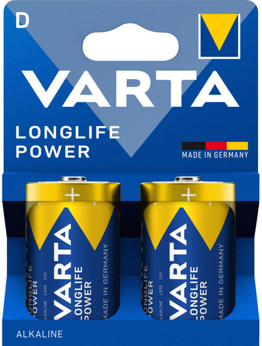 Varta batterij longlife power - hoge energie battery mono 2-piece blis longlife