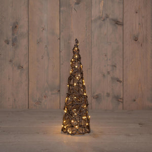 Anna's collection verlichte kegel 60led classicwarm 40cm werkt op 3xaa batterijen met 6uur timer