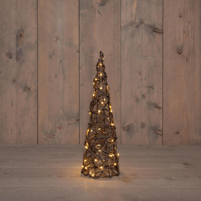 ギャラリービューアに画像をロードする, Anna's collection verlichte kegel 60led classicwarm 40cm werkt op 3xaa batterijen met 6uur timer
