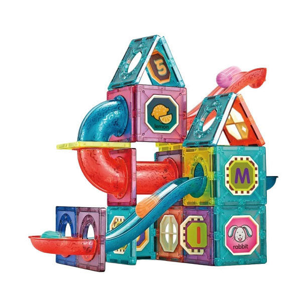 Chargez l'image dans la visionneuse de la galerie, Toi-toys bouwset magneetpanelen knikkerbaan - 78dlg.
