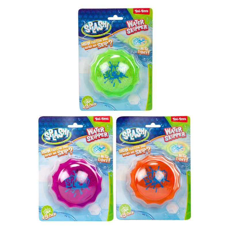Chargez l'image dans la visionneuse de la galerie, Toi-toys splash disc water skipper met licht 9cm 3 assorti
