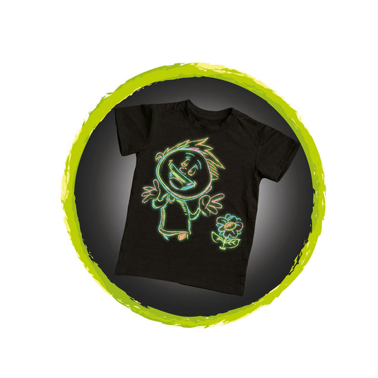 Toi-toys knijp textielstiften glow in the dark, 4st.