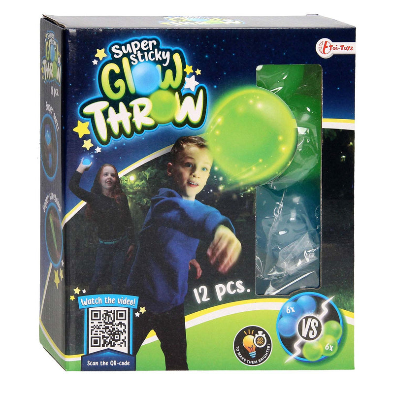 Load image into Gallery viewer, Toi-toys sticky stretch ballen glow in the dark, 12st
