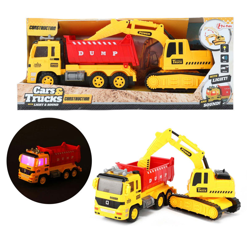 Load image into Gallery viewer, Toi-toys cars trucks kiepwagen met graafmachine

