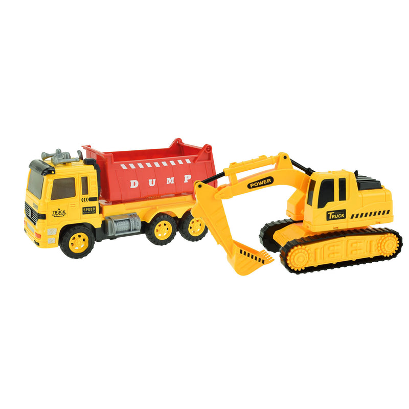 Load image into Gallery viewer, Toi-toys kiepwagen met graafmachine
