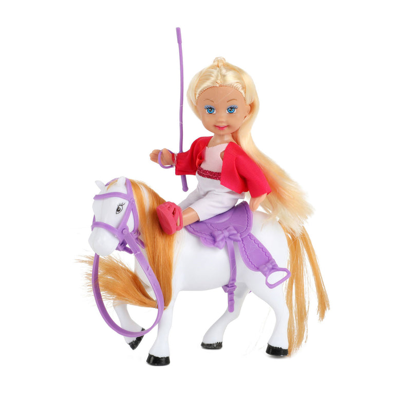Load image into Gallery viewer, Lauren Lilly Tienerpoppen met Paarden, 12cm
