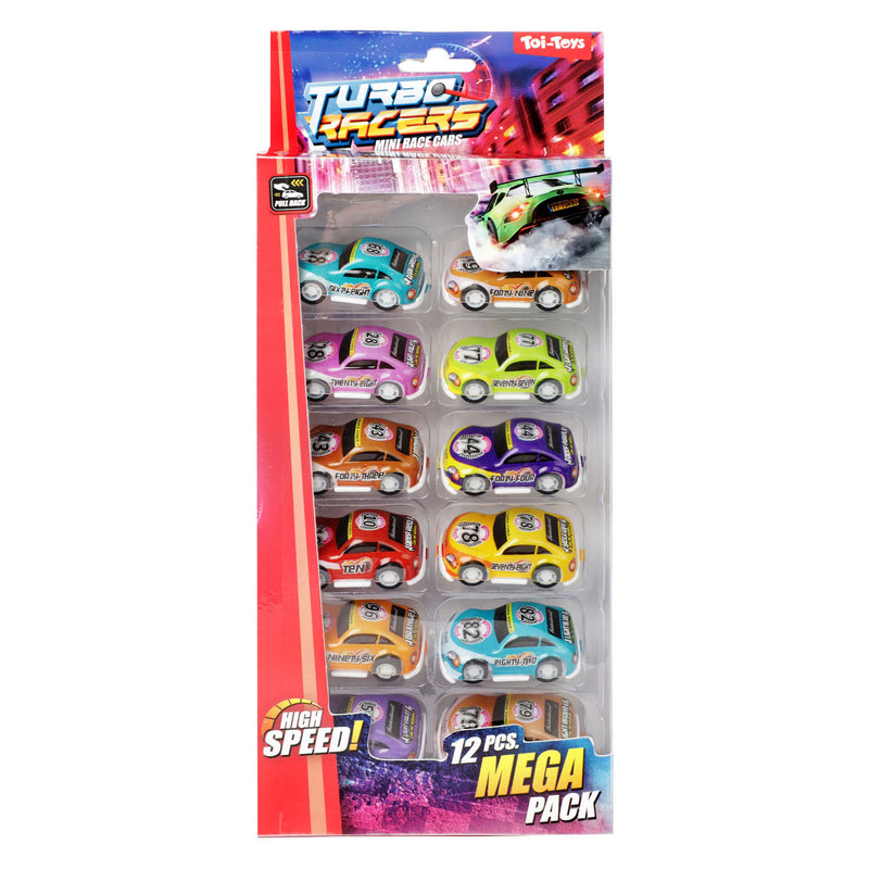 Load image into Gallery viewer, Toi-toys turbo racers pull back raceauto's, 12st.
