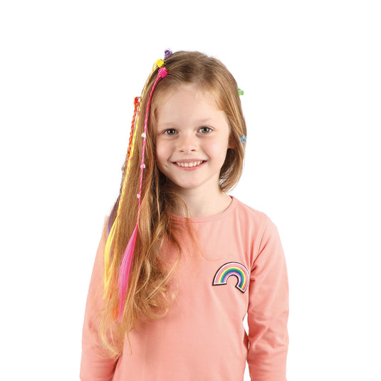 Toi-toys haarlok haarclip met hartjes, 6st.