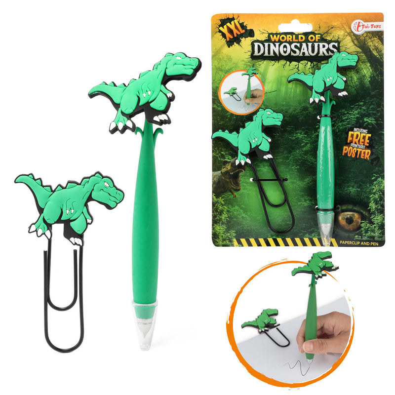 Load image into Gallery viewer, Toi-toys dinosaurus mega paperclip met pen
