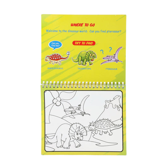 Toi-toys toi toys kleuren met water 'dino' boek+stift