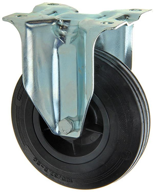 Mack by tente 1049127 - vast wiel bevestigingsplaat rubber met nylon velg 125mm | 4 stuks