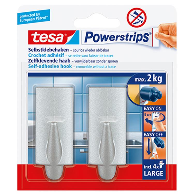 Laden Sie das Bild in Galerie -Viewer, Tesa powerstrips haken trend large - chroom - 2 stuks
