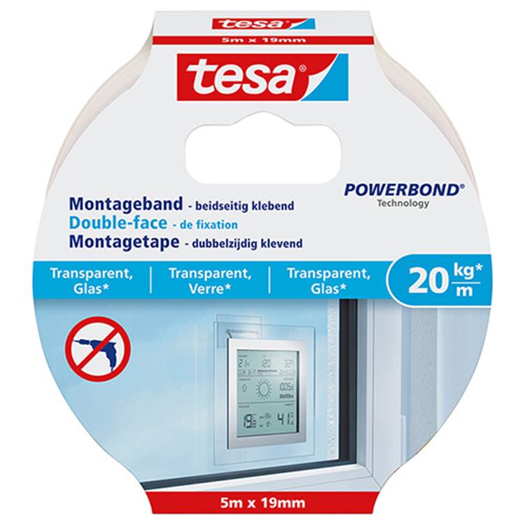 Laden Sie das Bild in Galerie -Viewer, Tesa 1051180 - powerbond® montagetape transparant 5m:19mm | 5 stuks

