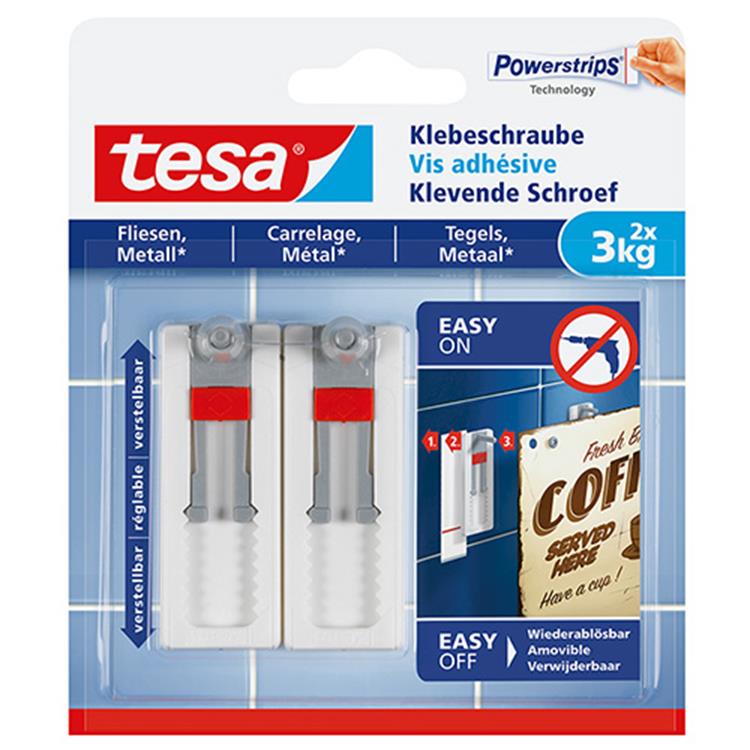 Afbeelding laden in galerijviewer, Tesa 1051194 - verstel. klevende schroeftegels metaal 3kg | 6 stuks
