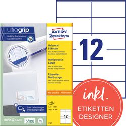 Avery universele etiketten zweckform 3424 105x48mm
