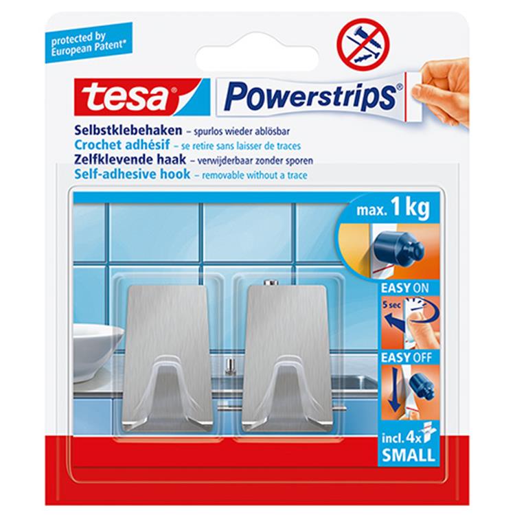 Afbeelding laden in galerijviewer, Tesa 1059018 - powerstrips small metaal rechthoekig | 6 stuks
