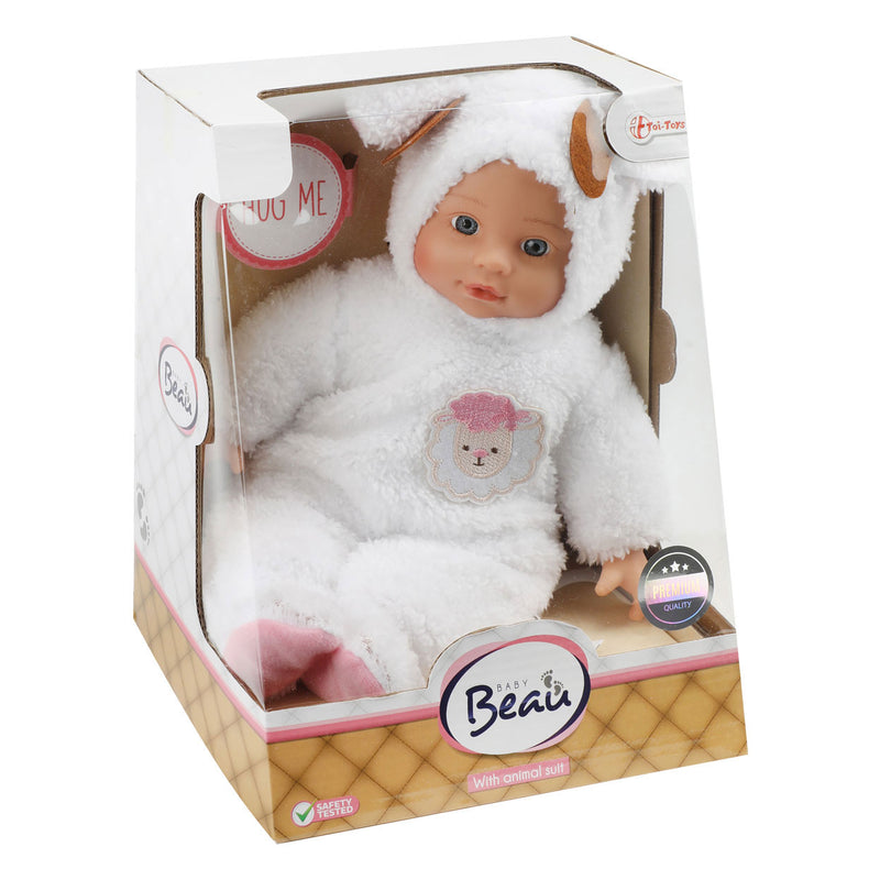 Load image into Gallery viewer, Beau-beau baby beau babypop in dierenpakje schaap
