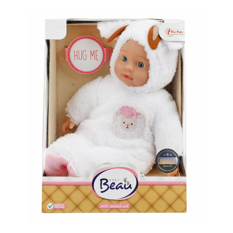 Load image into Gallery viewer, Beau-beau baby beau babypop in dierenpakje schaap
