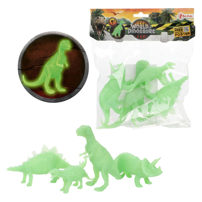 Load image into Gallery viewer, World of Dinosaurs Glown in the Dark Dino, 4st.
