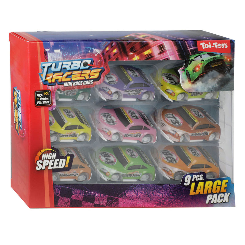 Load image into Gallery viewer, Toi-toys turbo racers mini rally pull-backauto's, 9st.
