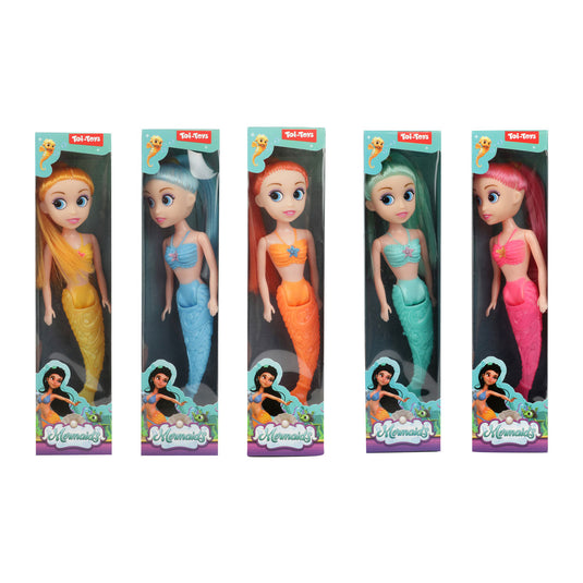 Toi-toys mermaids zeemeerminpop met buigbare staart, 18cm