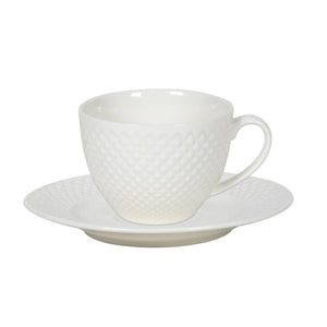Kop en schotel set porselein diamond 220ml doos a 6