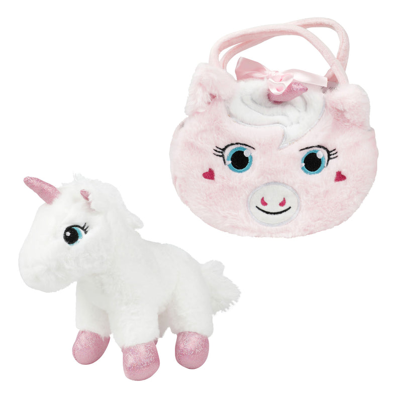 Afbeelding laden in galerijviewer, Toi-toys toi toys dream horse pluche eenhoorn in eenhoorntas 10x27x25cm
