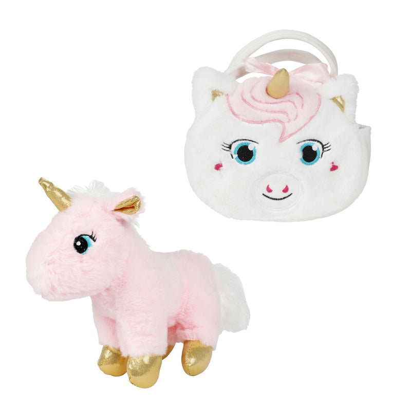 Afbeelding laden in galerijviewer, Toi-toys toi toys dream horse pluche eenhoorn in eenhoorntas 10x27x25cm
