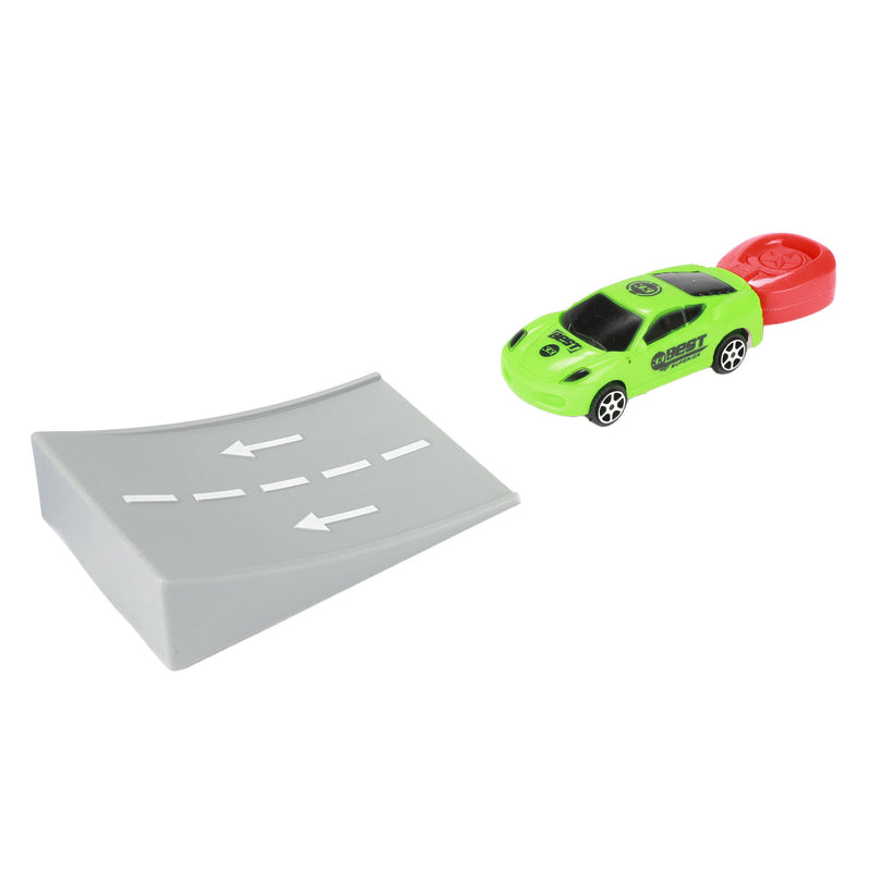 Load image into Gallery viewer, Toi-toys turbo racers afschiet rallyauto met schans
