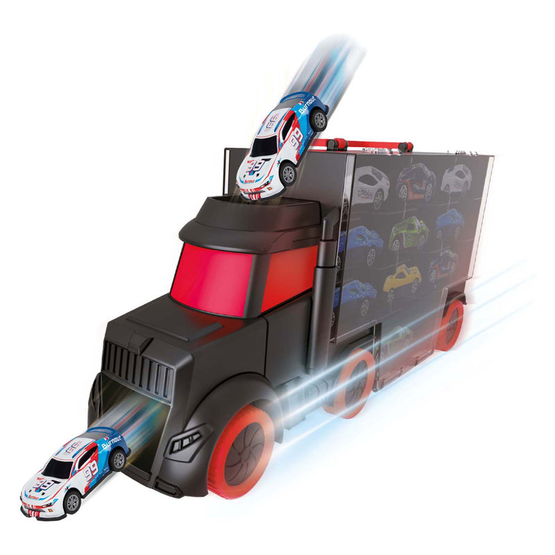 Afbeelding laden in galerijviewer, Toi toy turbo racers vrachtwagen met 6 pull-back raceauto's
