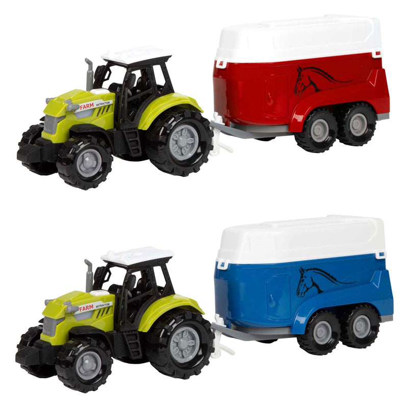 Load image into Gallery viewer, Toi-toys ackers ville tractor en trailer met licht en geluid, 10cm
