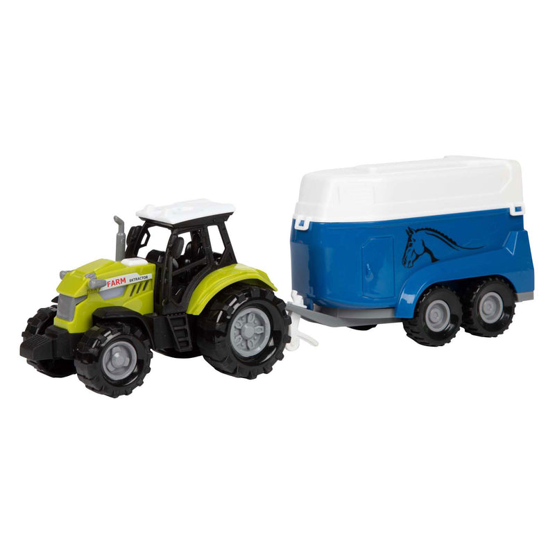 Load image into Gallery viewer, Toi-toys ackers ville tractor en trailer met licht en geluid, 10cm
