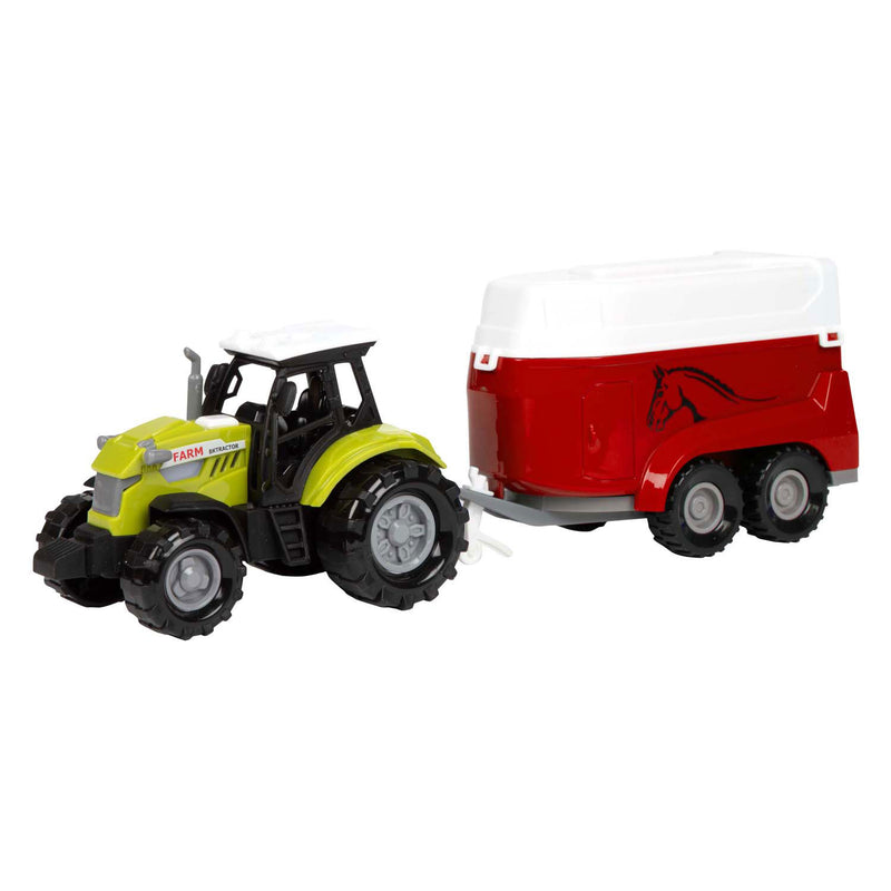Load image into Gallery viewer, Toi-toys ackers ville tractor en trailer met licht en geluid, 10cm
