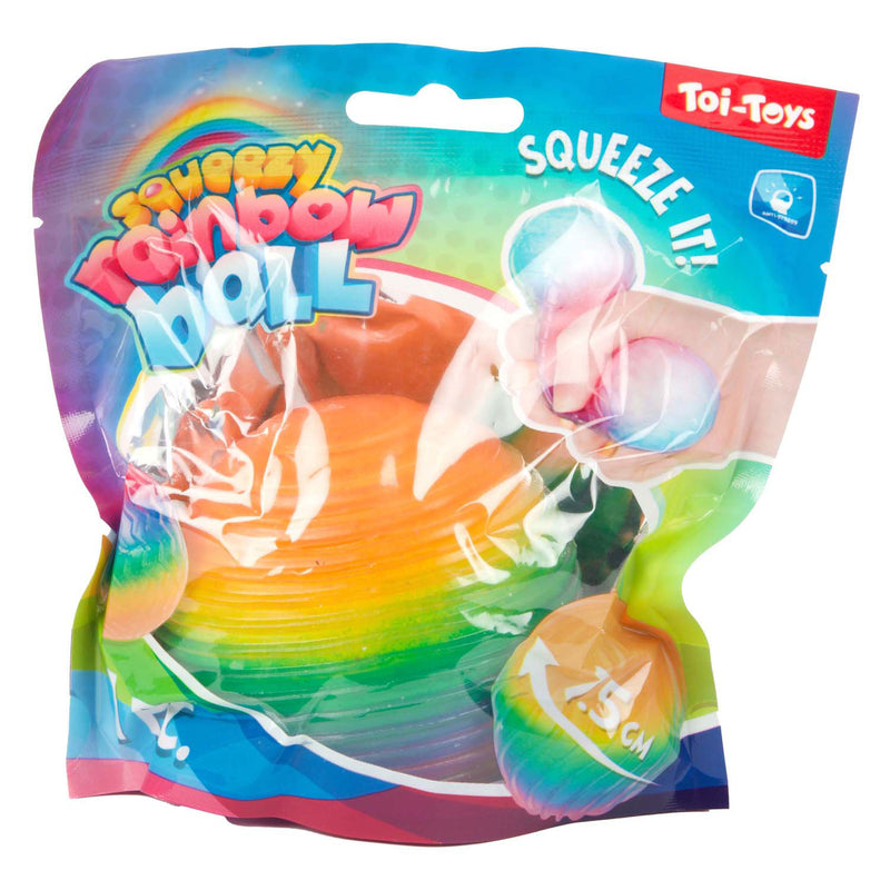 Load image into Gallery viewer, Toi-toys fun knijpbal rainbow ribbing foam 7cm
