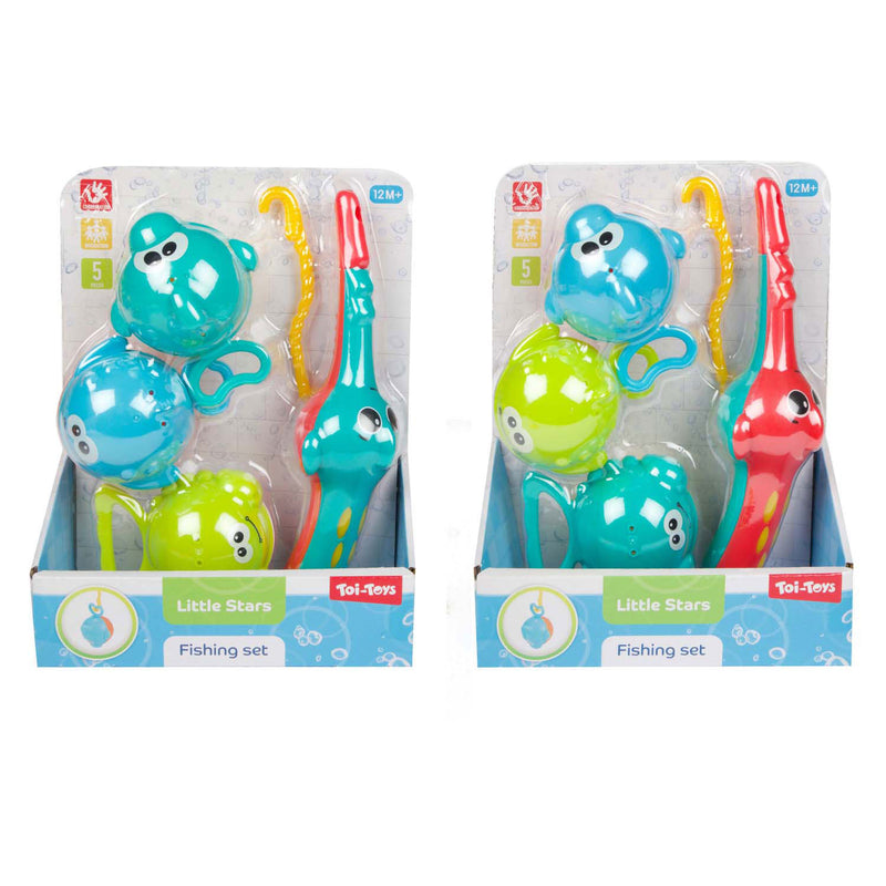 Load image into Gallery viewer, Toi-toys little stars badspeelgoed vishengel met 3 vissen, 4dlg.
