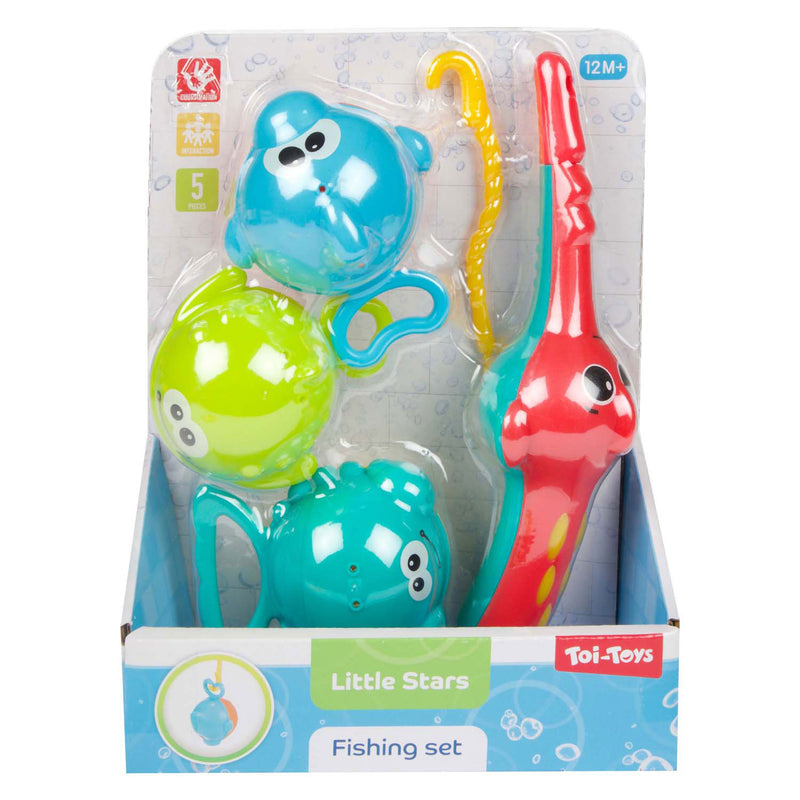 ギャラリービューアに画像をロードする, Toi-toys little stars badspeelgoed vishengel met 3 vissen, 4dlg.
