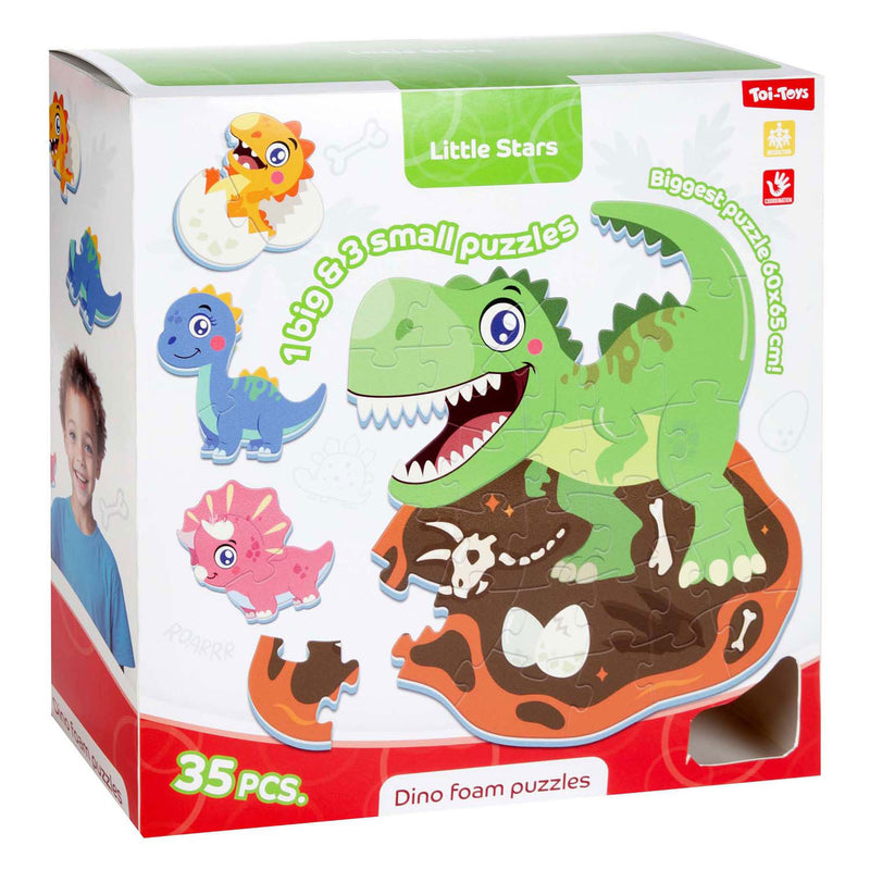 Afbeelding laden in galerijviewer, Toi-toys little stars foam vloerpuzzel dino, 36st.
