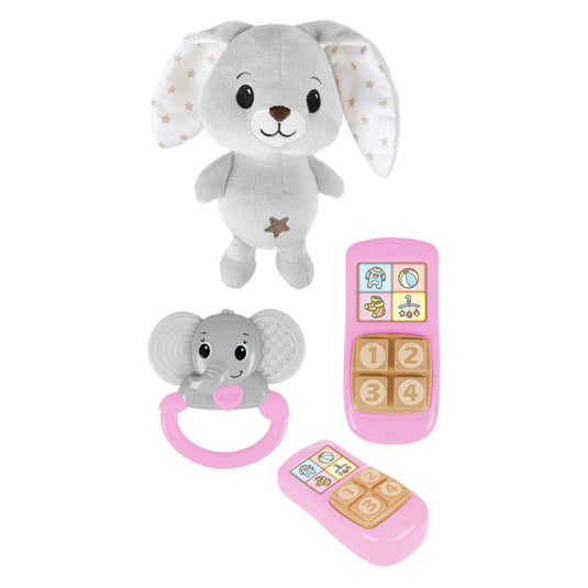 Toi-toys little stars baby knuffel pluche konijn met ramelaar en telefoon, 3dlg.