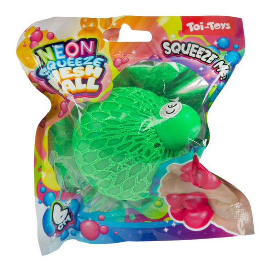 Toi-toys fun knijpbal neon mesh, 6 cm