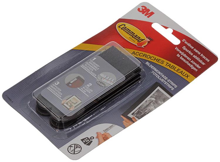 Laden Sie das Bild in Galerie -Viewer, 3m command fotolijststrip, large, draagvermogen 7,2 kg, zwart, blister van 8 stuks
