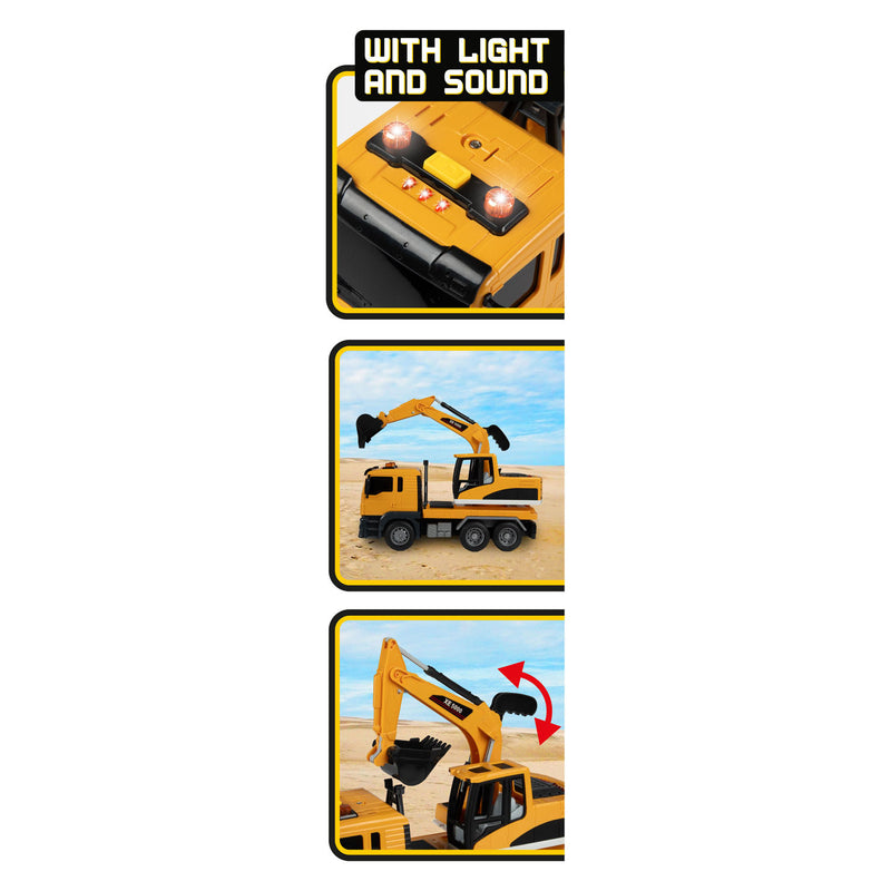 Laden Sie das Bild in Galerie -Viewer, Toi-toys vehicool graafmachine met licht en geluid - 25cm
