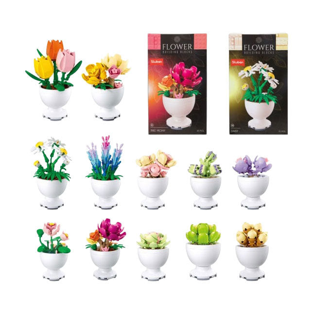 Chargez l'image dans la visionneuse de la galerie, Sluban bouwstenen bloemen in pot

