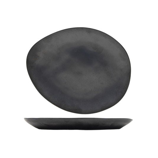 Svenska living ontbijtbord ovaal manhattan 20,3x17cm doos a 6 stuks antraciet