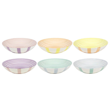 Diepbord 2-tone pastel stripes doos a 6 stuks ã˜21cm