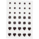 Strasstenen, rond, vierkant, hart, afm 6+8+10 mm, zwart, 35 stuk 1 doos