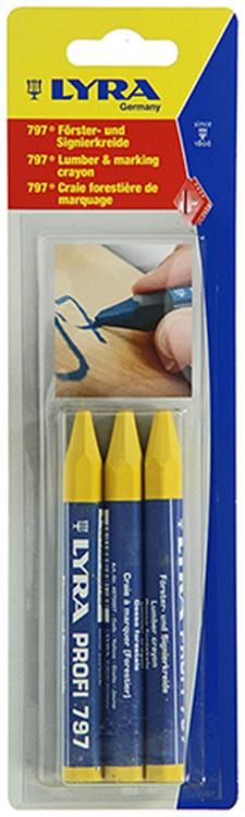 Lyra 1052115 - markeerkrijt 3st ø12x120mm geel | 5 stuks