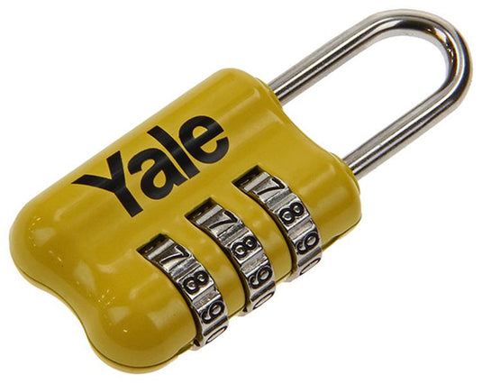 Yale 1018571 - bagage-cijferhangslot geel yp2 23 128 1y 23mm | 6 stuks