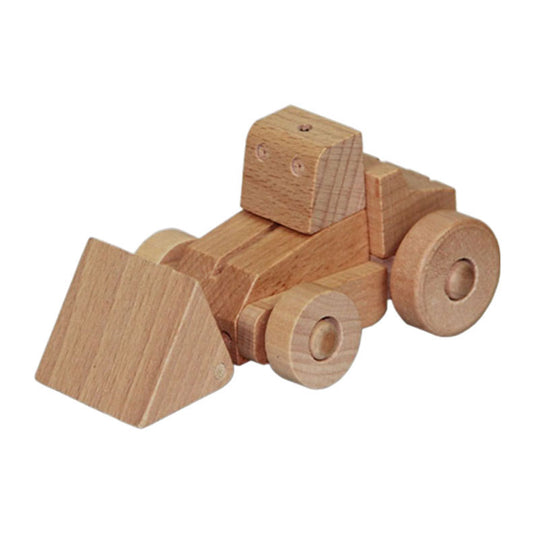 Primi passi - houten transformeer robot shovel